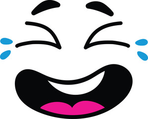 Joyful face featuring tears of joy, rolling on the floor laughing emoji radiates extreme amusement and happiness, capturing the essence of humor and delight in a playful expression
