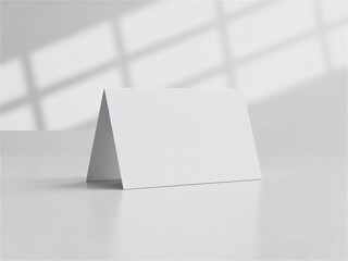 white blank table tent card mockup