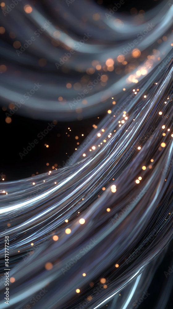 Aufkleber abstract image of flowing, luminous strands with subtle light flares, suggesting movement and energy