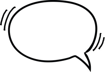 Empty oval dialog balloon with vibrations is isolated on white background, providing a simple yet expressive way to convey messages, thoughts, or ideas
