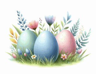 Pastel Palette: Easter Eggs pastel easter eggs isolated watercolor vector illustration svg