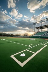 Fototapeta premium Artificial Turf Baseball Field 