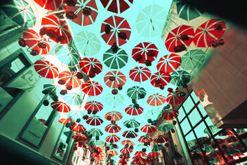 Abstract colorful umbrella background
