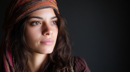Fototapeta premium Portrait of a Woman Expressing Faith and Resilience with a Biblical Inspiration