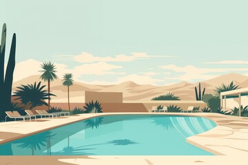 Naklejka premium Swimming pool landscape architecture outdoors nature.