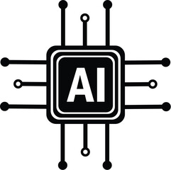 AI - processor, brain, best graphics on the web, vector