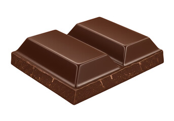 Fototapeta premium Dark Chocolate Bar Delicious Treat HighQuality Image on Transparent background