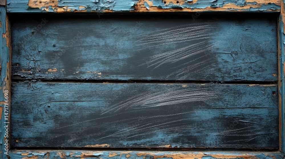 Poster blackboard with visible brush strokes from cleaning, empty of content but showing signs of frequent 