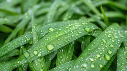 Close-Up of Vibrant Green Fern with Dew Drops