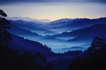 Fototapeta premium First light of dawn on rural landscape