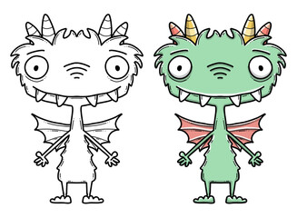 Monster Illustration, Ausmalbild, Ausmalen