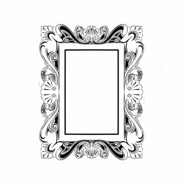 vector frame with floral ornament