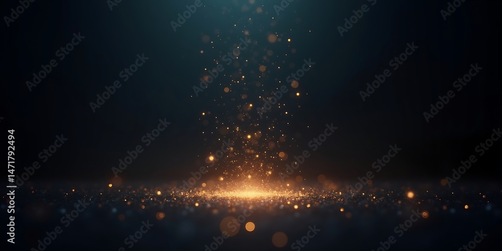Aufkleber elegant abstract background with golden sparkles illuminating on dark background representing magic 