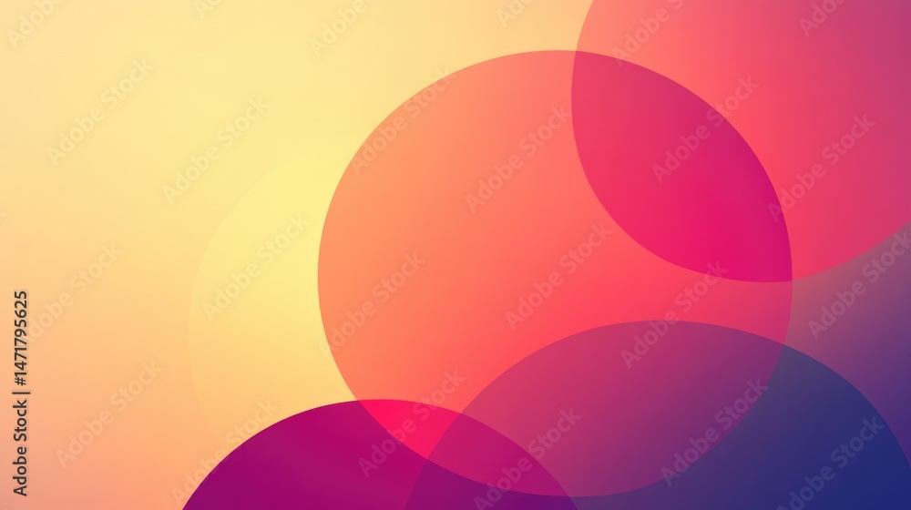 Poster abstract colorful overlapping circles: a vivid gradient design