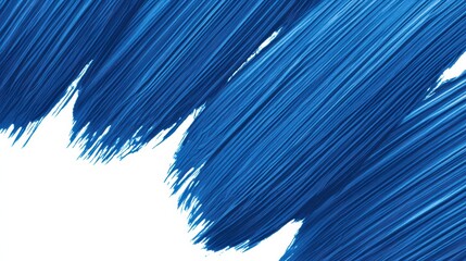 Abstract paint strokes of deep blue acrylic art on white canvas creating a dynamic artistic modern texture