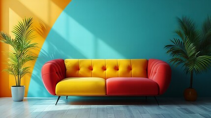 Modern interior, architecture, furniture, minimalism, design, livingroom, style concept in bright cozy apartment new beautiful stock image illustration AI