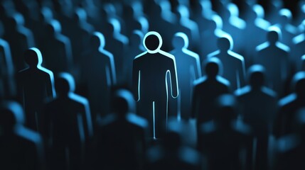 Fototapeta premium HRM or Human Resource Management, manager icon which is among staff icons for human development recruitment leadership and customer target, resume, interview.