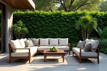 Obraz premium Relaxing patio furniture set, perfect for outdoor entertaining , outdoor furniture, table