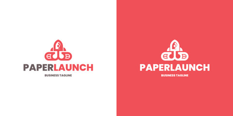rocket paper logo vector