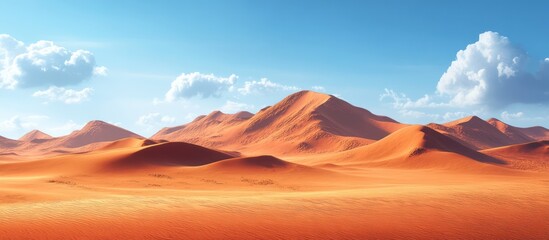 Naklejka premium Desert Landscape with Sand Dunes and Blue Sky