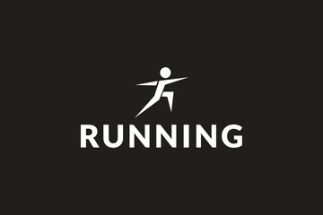 simple running silhouette logo design, logo icon vector illustration