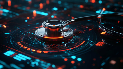 Futuristic Stethoscope on a Digital Interface