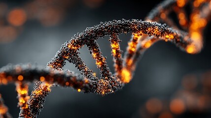Illuminated DNA Helix: A Microscopic Marvel of Genetic Code