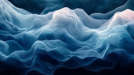 Fototapeta premium Abstract digital illustration of flowing, mountainous shapes.