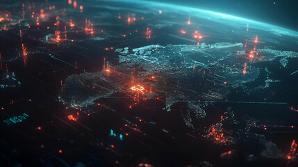 Global Network Of City Lights At Night From Space