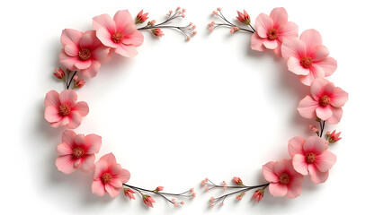 Flower frame floral pattern vector illustration background isolated white 