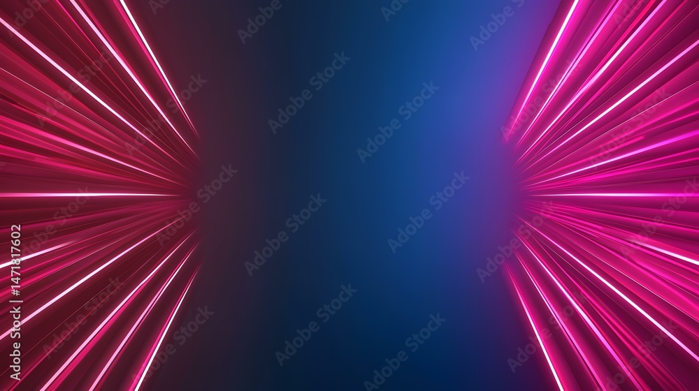Poster the image contains two sets of bright pink, glowing lines radiating outwards from a central point on