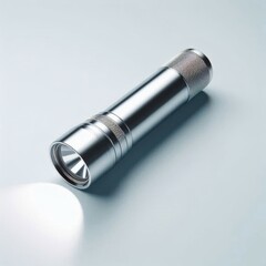 Minimalist Flashlight Flat Lay on Clean White Background