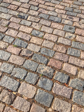 Old street texture in stone parallelepiped