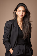 Fototapeta premium young indian business woman standing confidently