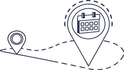 Creative Design Showing Location Pin and Calendar for Planning Events Efficiently