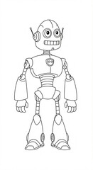 Fototapeta premium funny robot coloring 
