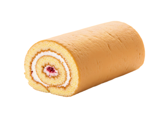Delicious Raspberry Swiss Roll Cake Recipe and Images on Transparent background
