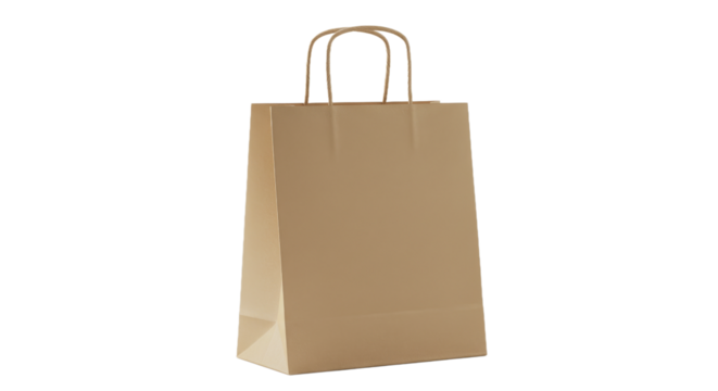 Simple tan paper shopping bag