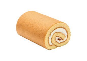 Cream Filled Swiss Roll Cake Recipe on Transparent background