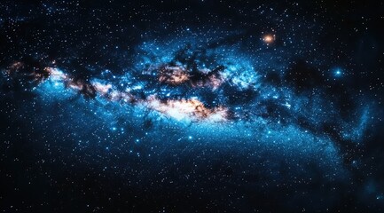 Deep space nebulae and distant starlight display.