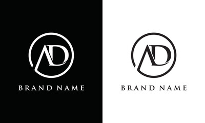 Abstract business logo design elements, AD letter vector illustration