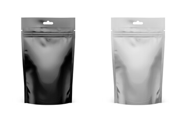Stand Up Pouch Mockup 3D Rendering Isolated on White Background