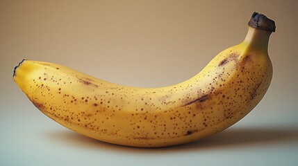 Perfect Yellow Banana - A single ripe banana isolated on pure white, vibrant yellow peel with subtle brown speckles, studio lighting, hyper-realistic texture, minimalistic product shot
