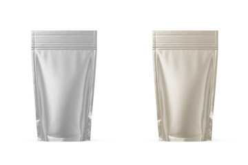 Stand Up Pouch Mockup 3D Rendering Isolated on White Background