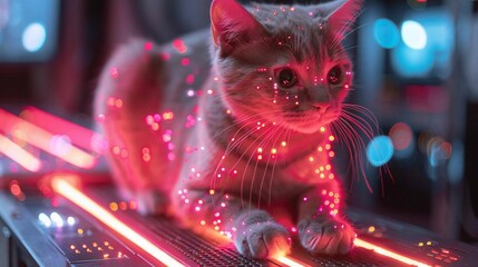 Cyberpunk Cat: A Feline in a Neon Dream