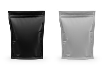 Stand Up Pouch Mockup 3D Rendering Isolated on White Background