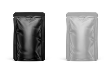 Stand Up Pouch Mockup 3D Rendering Isolated on White Background