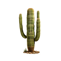 Saguaro cactus isolated on transparent background