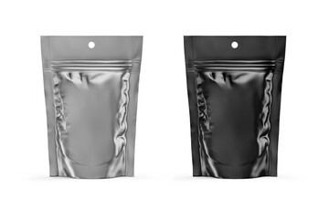 Stand Up Pouch Mockup 3D Rendering Isolated on White Background