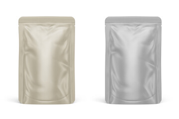 Stand Up Pouch Mockup 3D Rendering Isolated on White Background